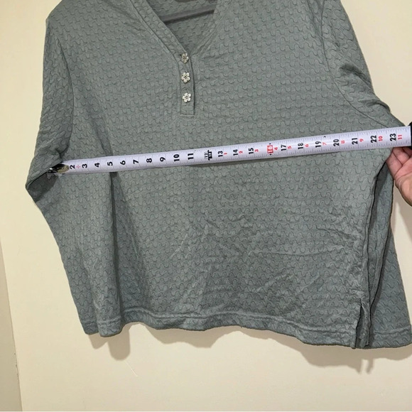 Women’s Image By Sears Vintage 90’s Long Sleeve  Top with Flower Buttons Size 20 - Picture 11 of 16